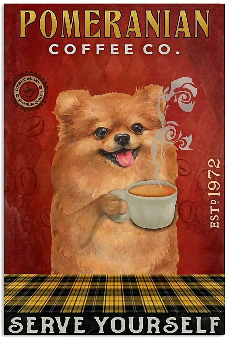 Metal Tin Sign Coffee Company Pomeranian Cute Dog Pub Bar Retro Poster Home Kitchen Restaurant Wall Decor Signs 12x8inch
Metal Tin Sign Coffee Company Pomeranian Cute Dog Pub Bar Retro Poster Home Kitchen Restaurant Wall Decor Signs 12x8inch