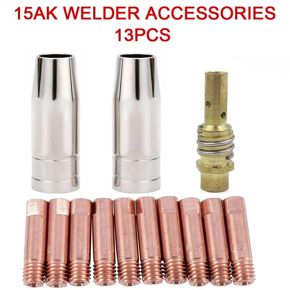 13Pcs Welding Torch Nozzle Part Kit Conical Nozzle Sleeve Rod Tool Set for Binzel 15Ak Welder Accessories
13Pcs Welding Torch Nozzle Part Kit Conical Nozzle Sleeve Rod Tool Set for Binzel 15Ak Welder Accessories
