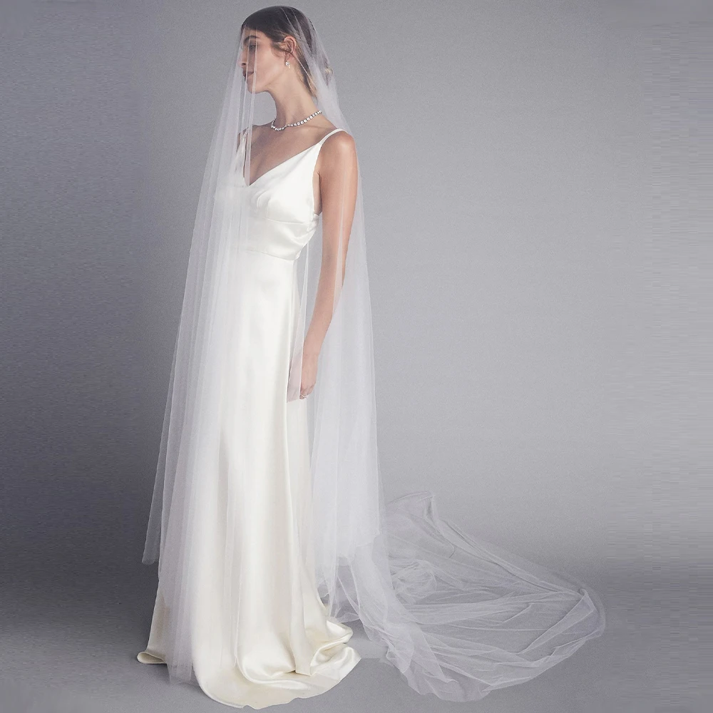 Women Ivory Simple Chapel Veil Cut Edge One Layer Wedding Bridal Tulle Veil Elegant Sheer Photographic Headpiece Accessory Bride
Women Ivory Simple Chapel Veil Cut Edge One Layer Wedding Bridal Tulle Veil Elegant Sheer Photographic Headpiece Accessory Bride