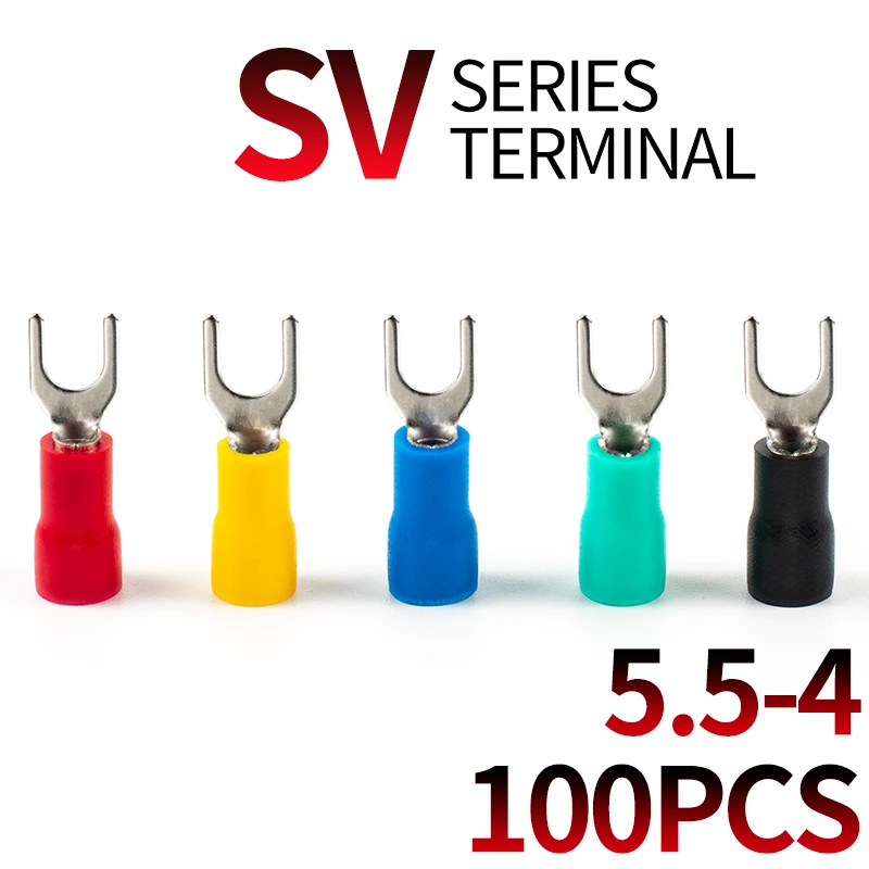 100PCS SV5.5-4 Wire Crimping Terminal Connector Flat Terminal Crimping Wire Connector Insulation and waterproof A.W.G 12-10
100PCS SV5.5-4 Wire Crimping Terminal Connector Flat Terminal Crimping Wire Connector Insulation and waterproof A.W.G 12-10