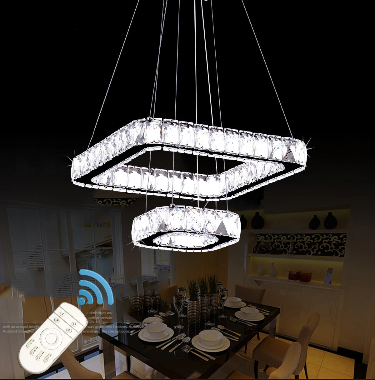 Ganeed Crystal Chandelier 2-Ring 32W Dimmable Remote LED Adjustable Height Hanging Light Fixture for Living Room Dinner Room
Ganeed Crystal Chandelier 2-Ring 32W Dimmable Remote LED Adjustable Height Hanging Light Fixture for Living Room Dinner Room