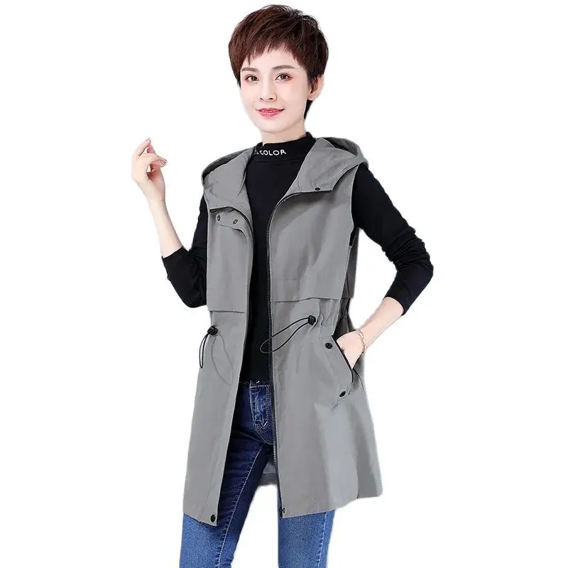 New Mid Long Vest Female Jacket Spring Autumn Clothes Receive Waist Sleeveless Hooded Lady Vest Coat Trend Female Outerwear Tide
New Mid Long Vest Female Jacket Spring Autumn Clothes Receive Waist Sleeveless Hooded Lady Vest Coat Trend Female Outerwear Tide