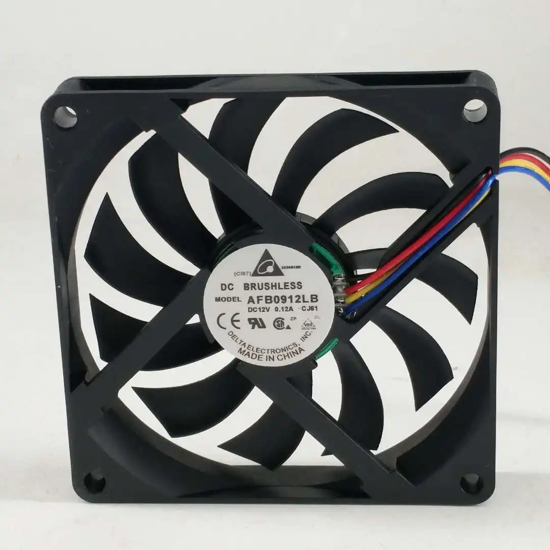Delta Electronics AFB0912LB CJ61 DC 12V 0.12A 90x90x15mm 4-Wire Server Cooling Fan
Delta Electronics AFB0912LB CJ61 DC 12V 0.12A 90x90x15mm 4-Wire Server Cooling Fan