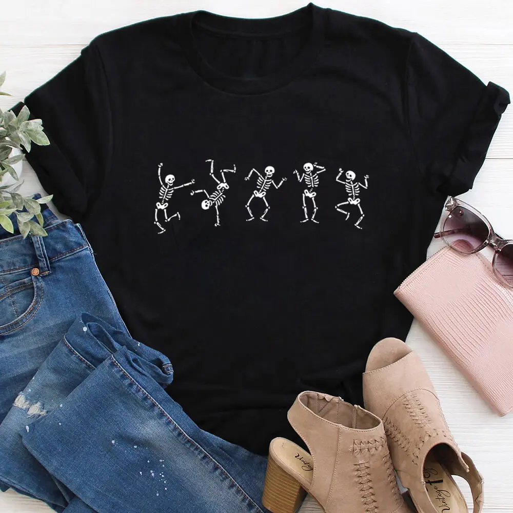 Dancing Skeleton 100%Cotton Print Women Tshirt Unisex Funny Summer Casual O-Neck T Shirt Halloween Shirt Holiday Gift Tee
Dancing Skeleton 100%Cotton Print Women Tshirt Unisex Funny Summer Casual O-Neck T Shirt Halloween Shirt Holiday Gift Tee