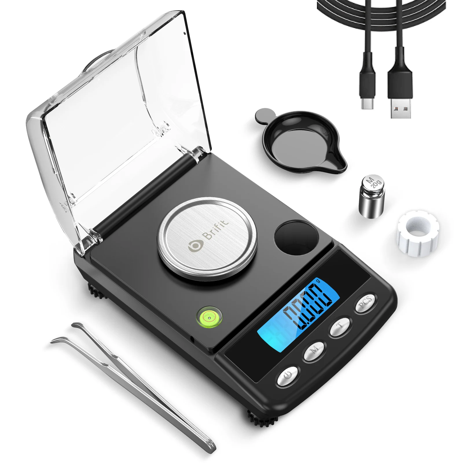 0.001g Precision Digital Jewelry Scale 20g USB Powered Electronic Weighing Scale LCD Mini Lab Balance 0.001g Electronic Scales
0.001g Precision Digital Jewelry Scale 20g USB Powered Electronic Weighing Scale LCD Mini Lab Balance 0.001g Electronic Scales