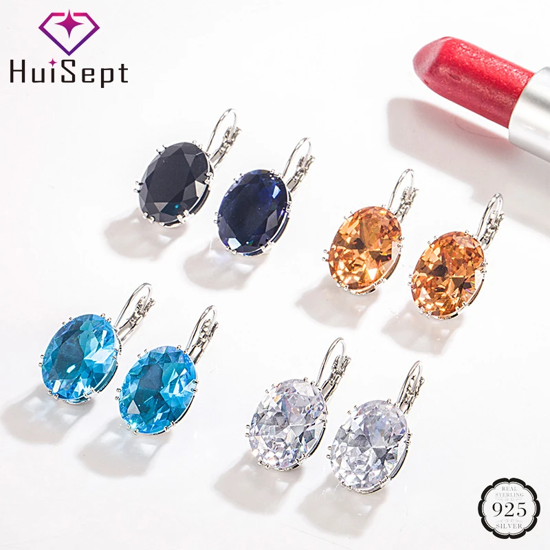 HuiSept Earrings 925 Silver Jewelry Oval Shape Zircon Gemstone Drop Earrings for Women Wedding Party Gift Accessories Wholesale
HuiSept Earrings 925 Silver Jewelry Oval Shape Zircon Gemstone Drop Earrings for Women Wedding Party Gift Accessories Wholesale