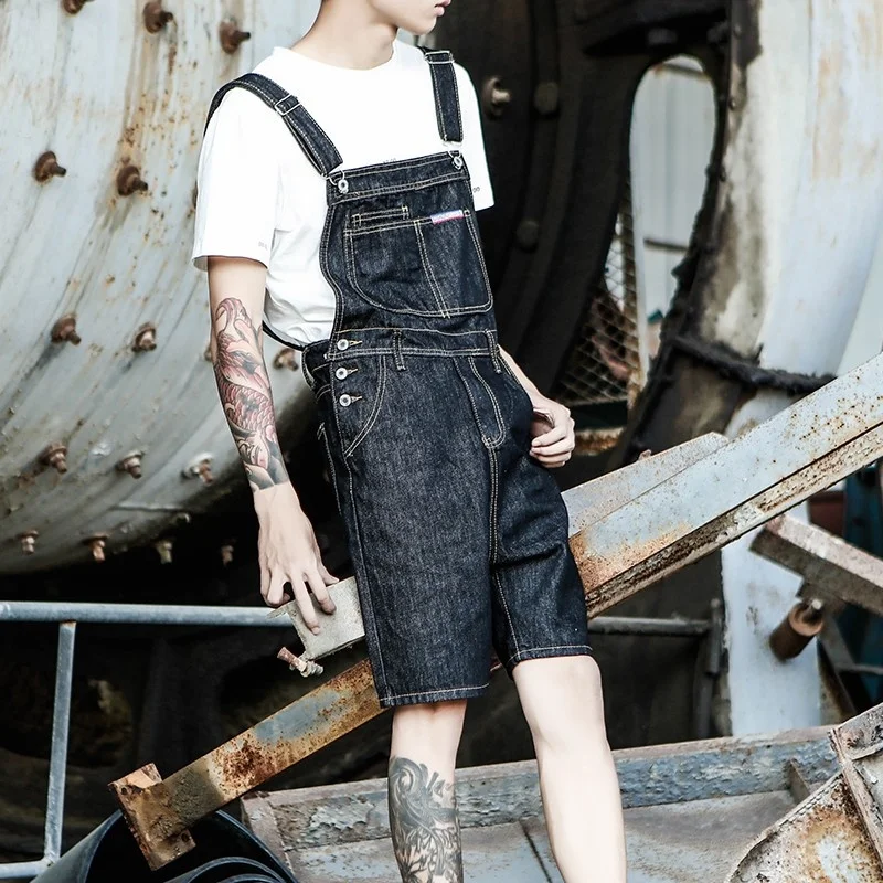 Summer Harajuku Men Knee Length Straps Denim Overalls Short Jeans Cargo Pants Casual Streetwear Unisex Loose Bib Shorts Jumpsuit
Summer Harajuku Men Knee Length Straps Denim Overalls Short Jeans Cargo Pants Casual Streetwear Unisex Loose Bib Shorts Jumpsuit