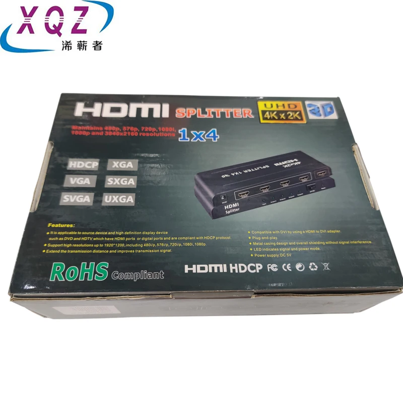 HDMI сплиттер 1 в 4 выхода 4K * 2K HDTV дисплей 4 порта HDMI видео усилитель HDMI 1080P 1*4
HDMI сплиттер 1 в 4 выхода 4K * 2K HDTV дисплей 4 порта HDMI видео усилитель HDMI 1080P 1*4