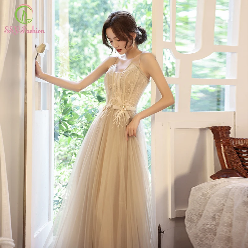 SSYFashion New Banquet Elegant Khaki Evening Dress Sexy Sleeveless A-line Floor-length Long Prom Formal Gowns for Women Vestidos
SSYFashion New Banquet Elegant Khaki Evening Dress Sexy Sleeveless A-line Floor-length Long Prom Formal Gowns for Women Vestidos