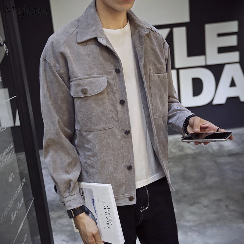Jackets Men Corduroy Soft Pockets Casual Solid Simple All-match Jacket Mens Slim Fashion Korean Style Ulzzang Retro Student Coat
Jackets Men Corduroy Soft Pockets Casual Solid Simple All-match Jacket Mens Slim Fashion Korean Style Ulzzang Retro Student Coat