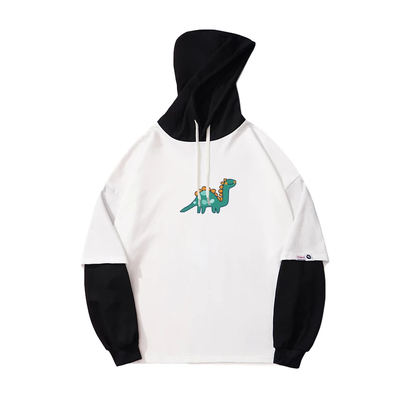 Autumn Spring New Fake Two Pieces Hoodie Loose Casual Harajuku Kawaii Dinosaur Cartoon Print Sweatshirt Women Men Unisex Clothes
Autumn Spring New Fake Two Pieces Hoodie Loose Casual Harajuku Kawaii Dinosaur Cartoon Print Sweatshirt Women Men Unisex Clothes