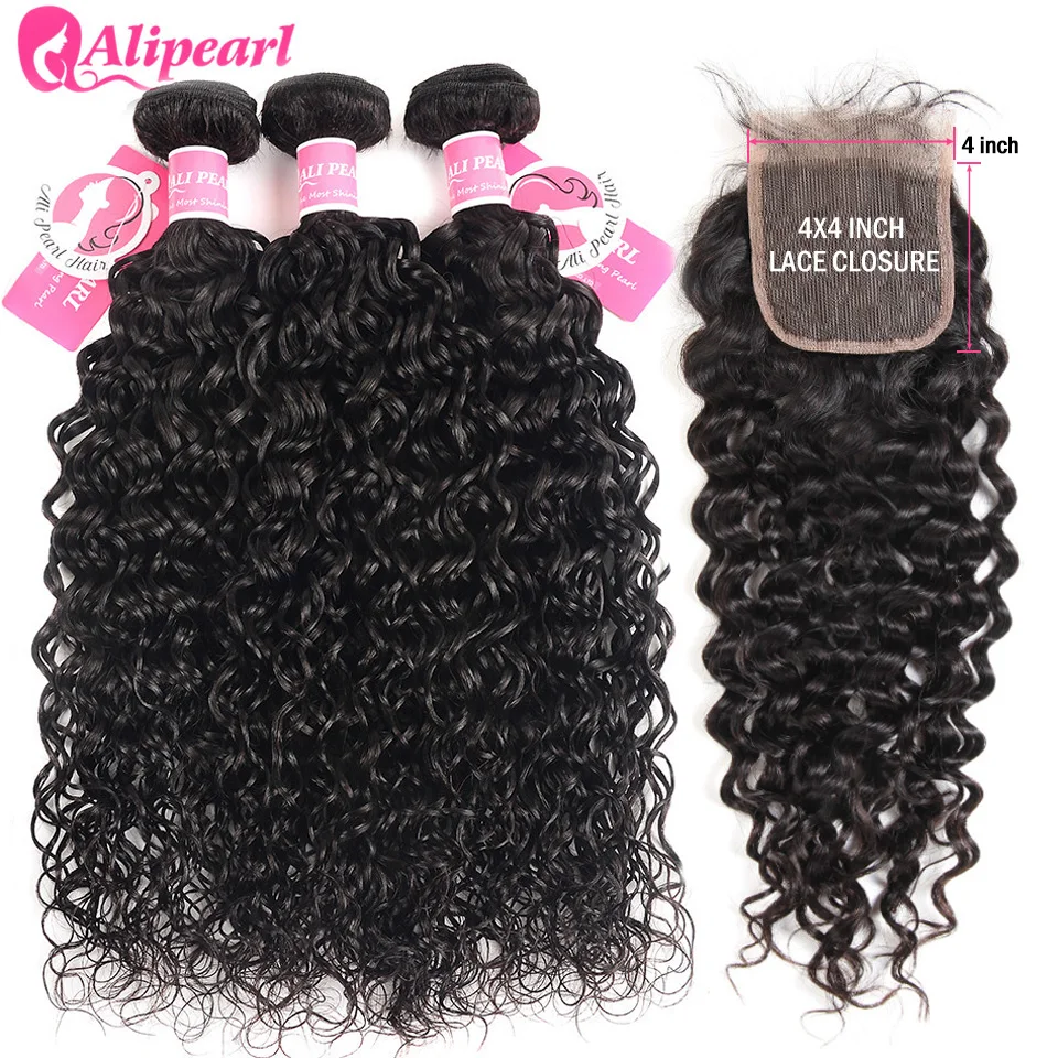 AliPearl Hair Water Wave Bundles With 4x4 Closure Transparent Remy Peruvian Human Hair Bundles With Closure Free Part PrePlucked
AliPearl Hair Water Wave Bundles With 4x4 Closure Transparent Remy Peruvian Human Hair Bundles With Closure Free Part PrePlucked