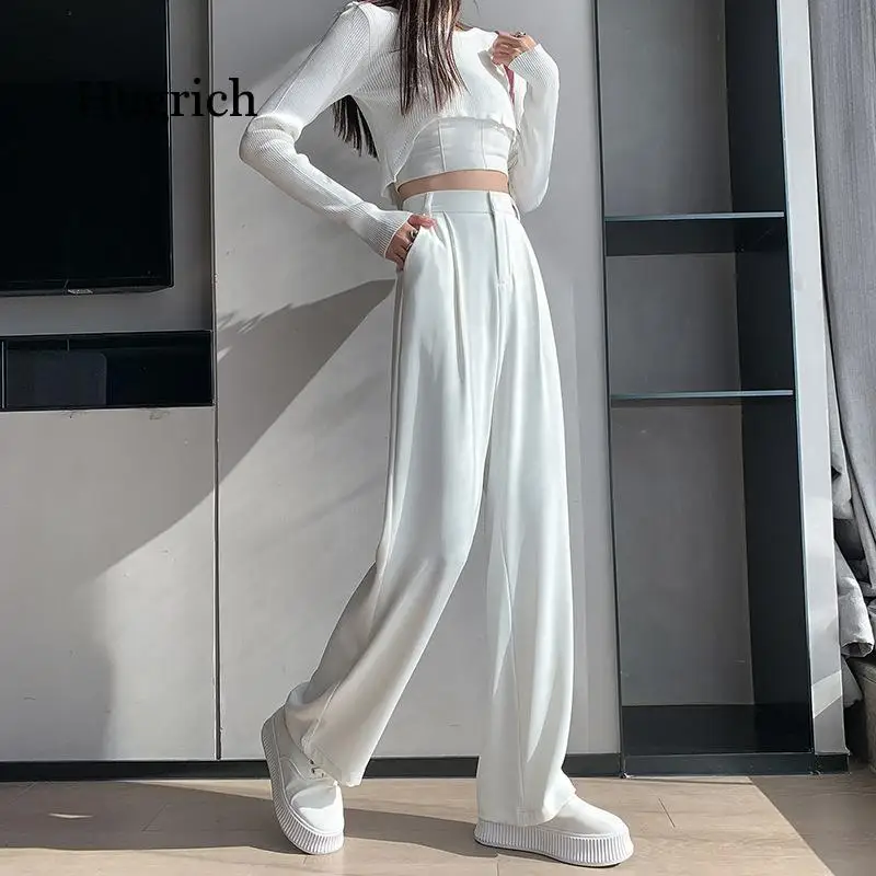 White Pants Women's Spring Summer 2021 Loose Casual Wide Leg Solid High Waist Straight Tube Drape Suit Pants
White Pants Women's Spring Summer 2021 Loose Casual Wide Leg Solid High Waist Straight Tube Drape Suit Pants