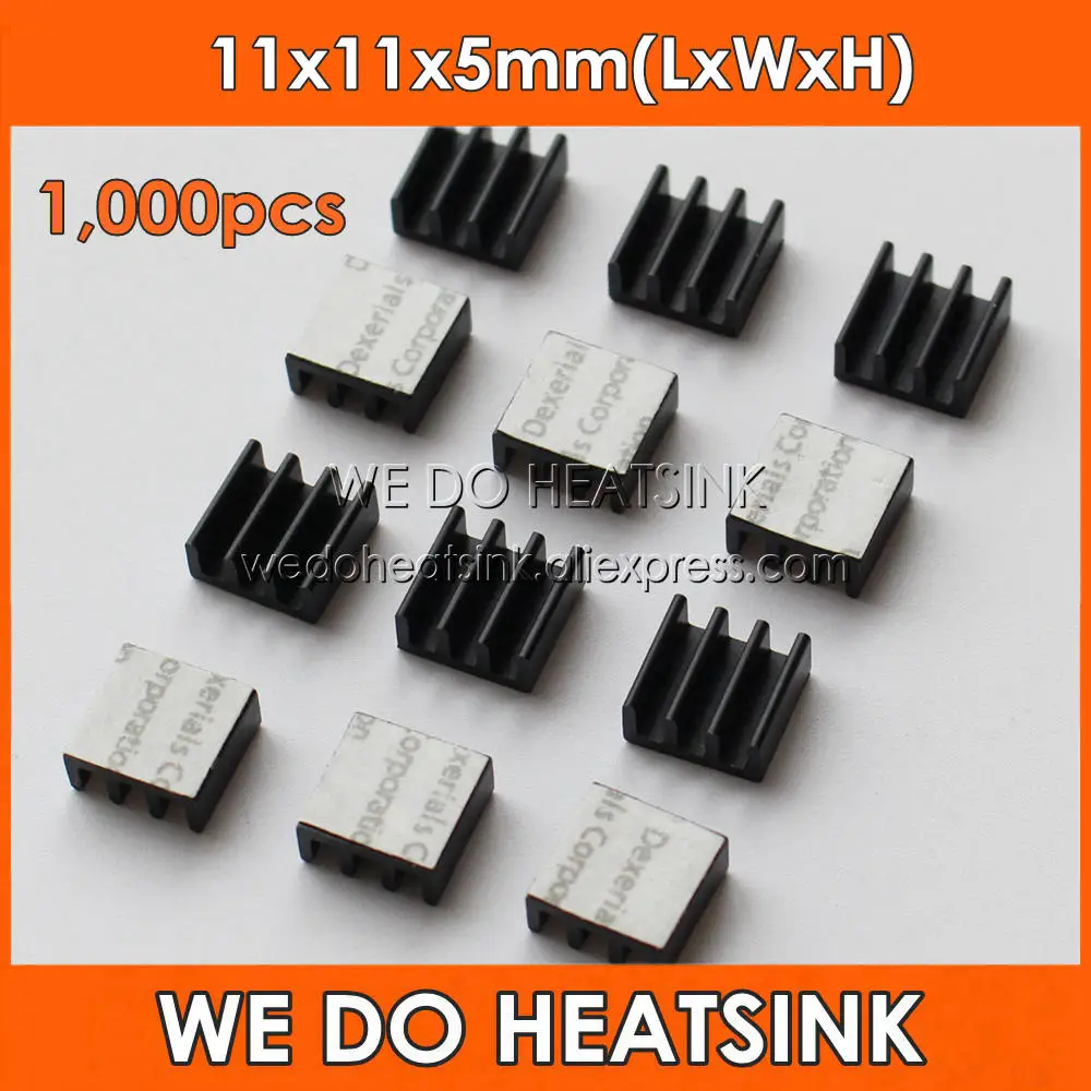 1,000pcs 11x11x5mm Extruded Fans & Cooling Aluminum Heatsinks With Thermal Conductive Tape For Chipset
1,000pcs 11x11x5mm Extruded Fans & Cooling Aluminum Heatsinks With Thermal Conductive Tape For Chipset