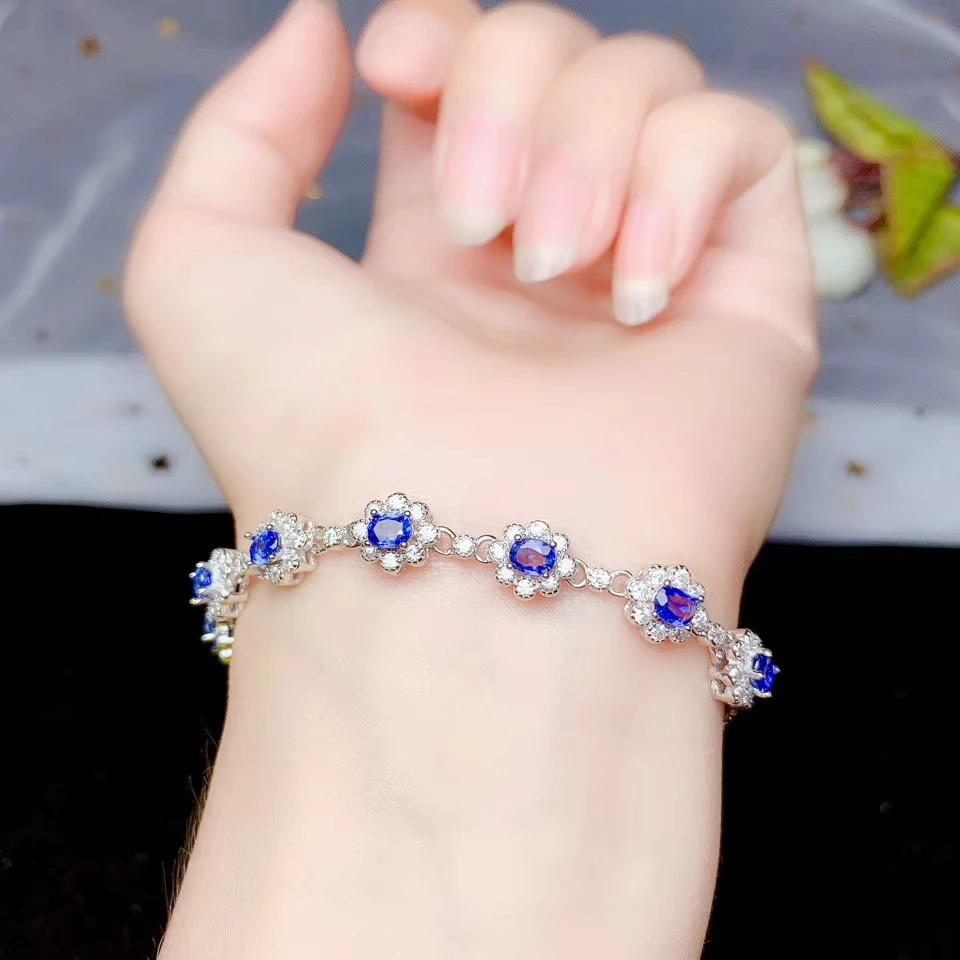 exquisite blue sapphire gemstone bracelet women 925 sterling silver ornament fine jewelry natural gem girl 2020 gift
exquisite blue sapphire gemstone bracelet women 925 sterling silver ornament fine jewelry natural gem girl 2020 gift