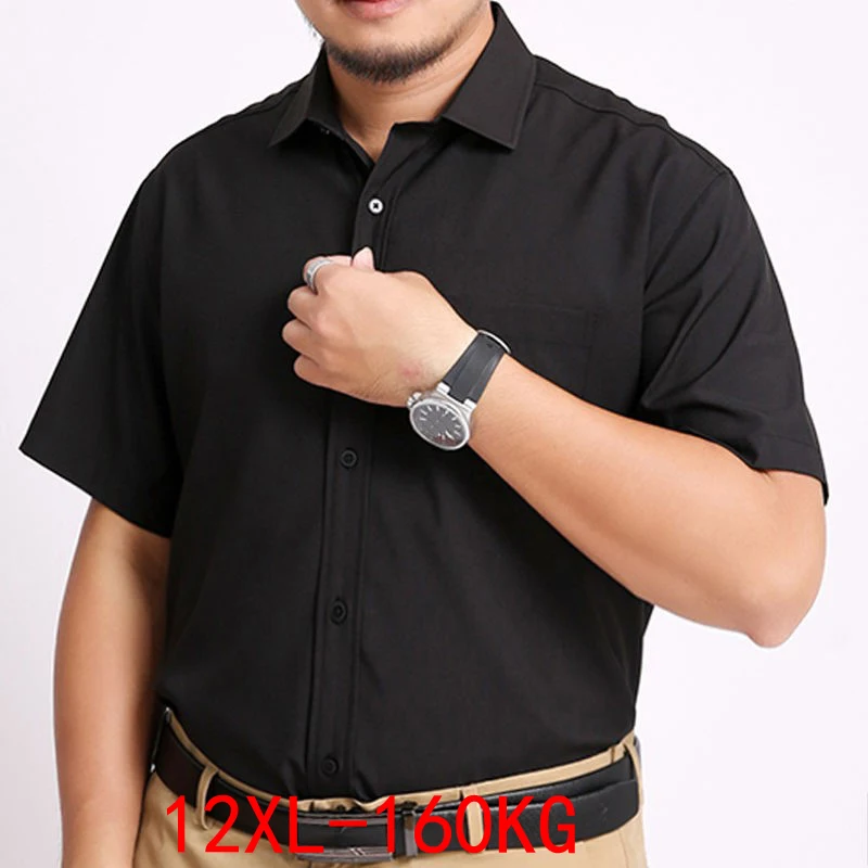 Summer Shirt 3XL 10XL 11XL 12XL Large Size Men Shirt short Sleeved Black Blue Business formal Mens oversize office Shirt
Summer Shirt 3XL 10XL 11XL 12XL Large Size Men Shirt short Sleeved Black Blue Business formal Mens oversize office Shirt
