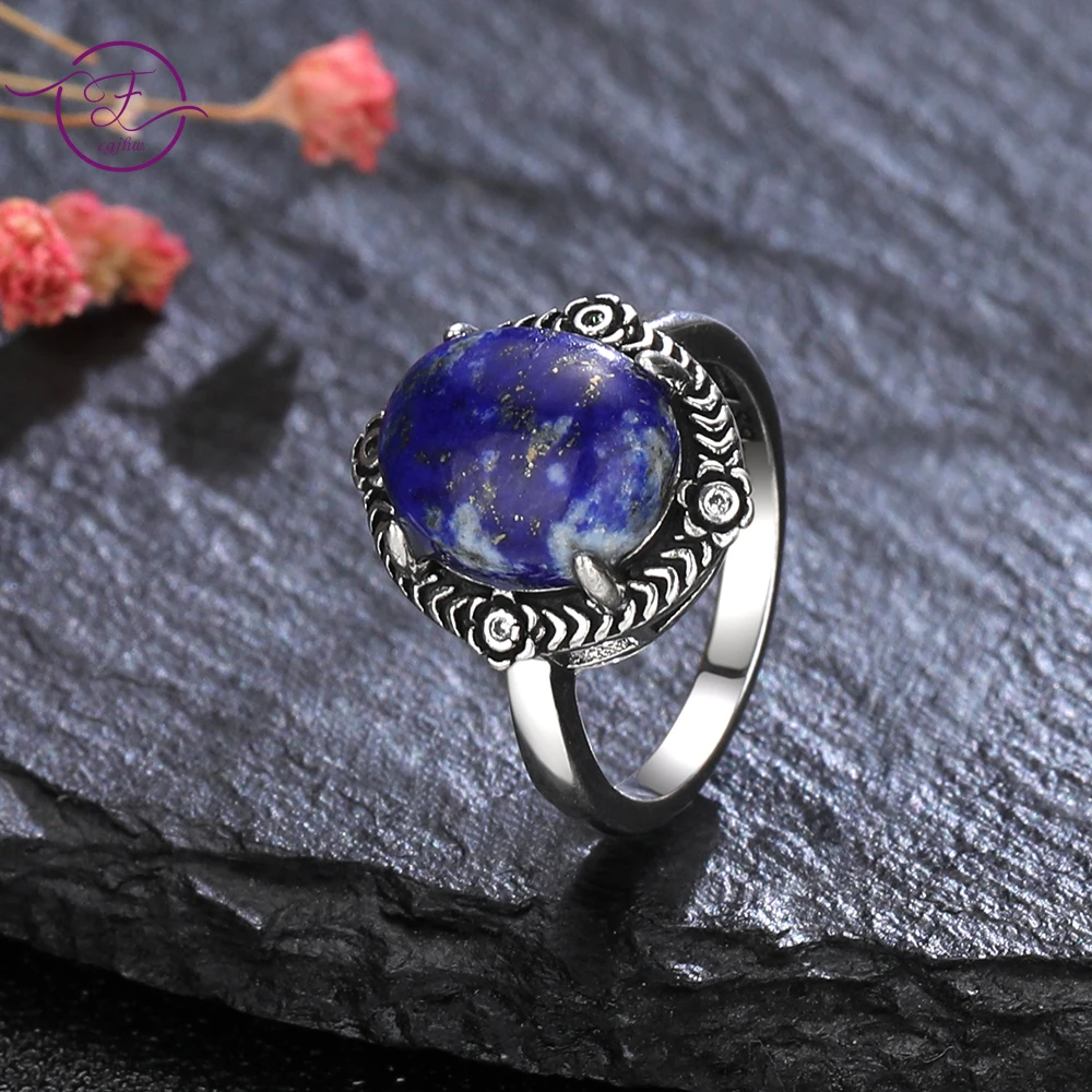 Sterling Silver 925 Rings Natural 10*12MM Lapis Turquoise Finger Ring New Style Women's Labradorite Moonstone Fine Jewelry Gift
Sterling Silver 925 Rings Natural 10*12MM Lapis Turquoise Finger Ring New Style Women's Labradorite Moonstone Fine Jewelry Gift