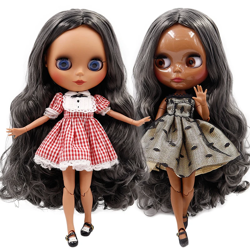 ICY DBS Blyth Doll Dark Skin Tone 19 Joints Body Glossy/ Frosted Face Gray Curly Hair 30CM Cute Dolls DIY Toy Gift for Girls
ICY DBS Blyth Doll Dark Skin Tone 19 Joints Body Glossy/ Frosted Face Gray Curly Hair 30CM Cute Dolls DIY Toy Gift for Girls