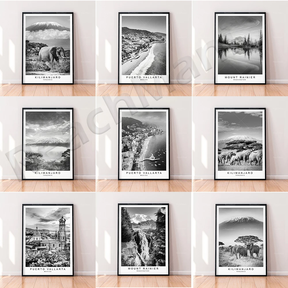 Travel prints, Mount Rainier Washington State, Puerto Vallarta, Mexico, Mount Kilimanjaro, Tanzania Decorative canvas poster
Travel prints, Mount Rainier Washington State, Puerto Vallarta, Mexico, Mount Kilimanjaro, Tanzania Decorative canvas poster