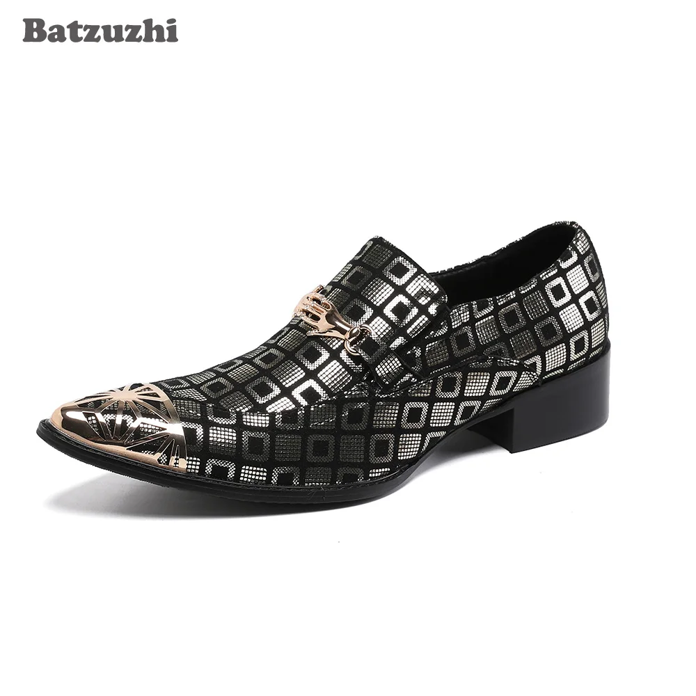 Batzuzhi Luxury Handmade Men Shoes Pointed Metal Toe Leather Dress Shoes Men Formal Business/Party Chaussures Hommes, 38-46
Batzuzhi Luxury Handmade Men Shoes Pointed Metal Toe Leather Dress Shoes Men Formal Business/Party Chaussures Hommes, 38-46