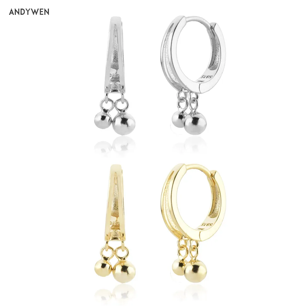 ANDYWEN 100% 925 Sterling Silver Gold Beads Charm Circle Earring Drop Loop Pendiente Luxury Jewelry Gift Fashion Wedding Jewels
ANDYWEN 100% 925 Sterling Silver Gold Beads Charm Circle Earring Drop Loop Pendiente Luxury Jewelry Gift Fashion Wedding Jewels