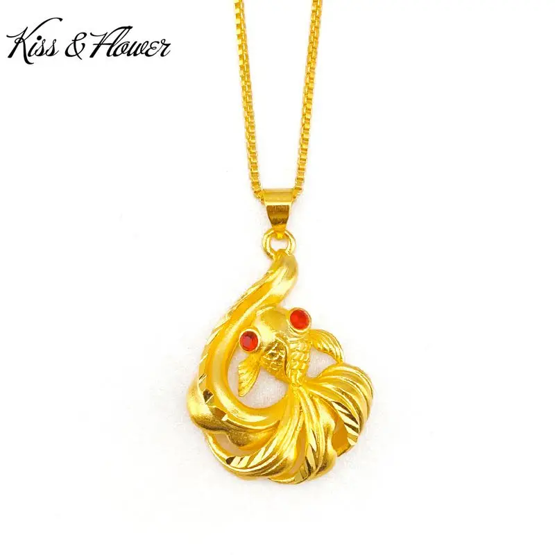 KISS&FLOWER Gold Vintage Fish Carp Necklace Pendant For Women Wedding Party Brithday Christmas Bride Mother Girl Lady Gift PD36
KISS&FLOWER Gold Vintage Fish Carp Necklace Pendant For Women Wedding Party Brithday Christmas Bride Mother Girl Lady Gift PD36