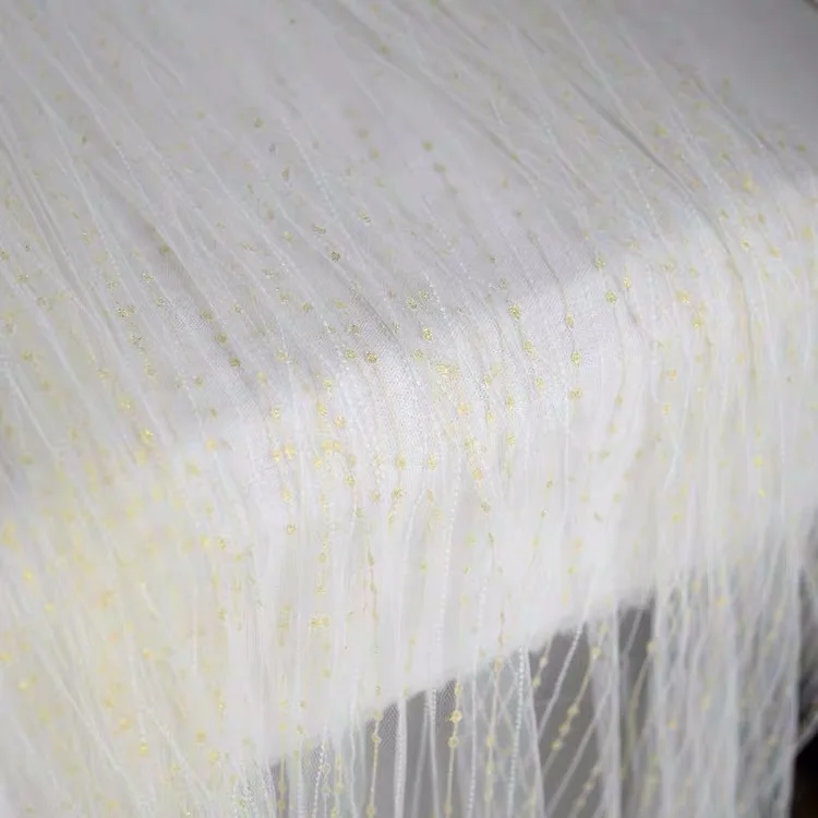 Off White Mesh Lace Fabric Embroidered Gold Stripes Lace With Dots Off White Soft Tulle Lace Fabric
Off White Mesh Lace Fabric Embroidered Gold Stripes Lace With Dots Off White Soft Tulle Lace Fabric