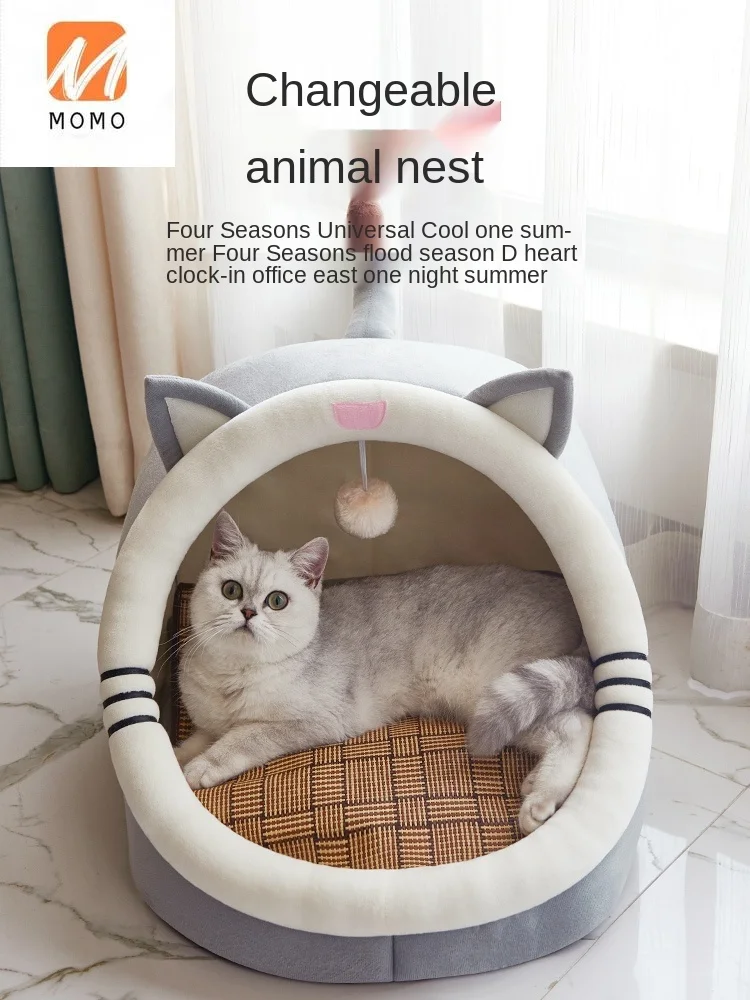 Cat Nest Summer Four Seasons Universal Dog Kennel Summer Semi-Enclosed Bed House Removable and Washable Pet Cat Supplies
Cat Nest Summer Four Seasons Universal Dog Kennel Summer Semi-Enclosed Bed House Removable and Washable Pet Cat Supplies