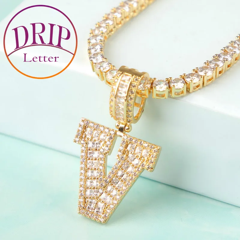 Big Zircon Baugette Letters With Gold Color Tennis Chain Necklace Men Women Hip Hop Rock Single Pendant Jewelry
Big Zircon Baugette Letters With Gold Color Tennis Chain Necklace Men Women Hip Hop Rock Single Pendant Jewelry