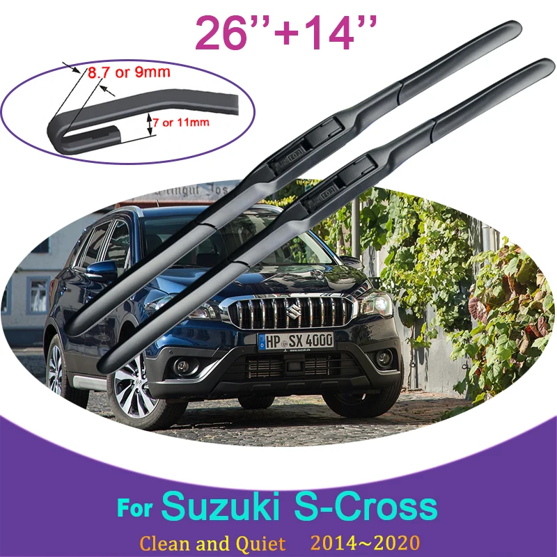 Для Suzuki S-Cross 2014 2015 2016 2017 2018 ~ 2020 безрамные резиновые стеклоочистители для очистки снега, щетки для переднего лобового стекла, автомобильные аксессуары
Для Suzuki S-Cross 2014 2015 2016 2017 2018 ~ 2020 безрамные резиновые стеклоочистители для очистки снега, щетки для переднего лобового стекла, автомобильные аксессуары
