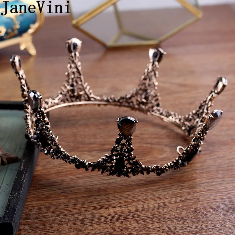 JaneVini Gothic Black Rhinestone Wedding Tiaras and Crowns with the Cristal Vintage Round Crystal Bridal Hair Jewelry Headpieces
JaneVini Gothic Black Rhinestone Wedding Tiaras and Crowns with the Cristal Vintage Round Crystal Bridal Hair Jewelry Headpieces