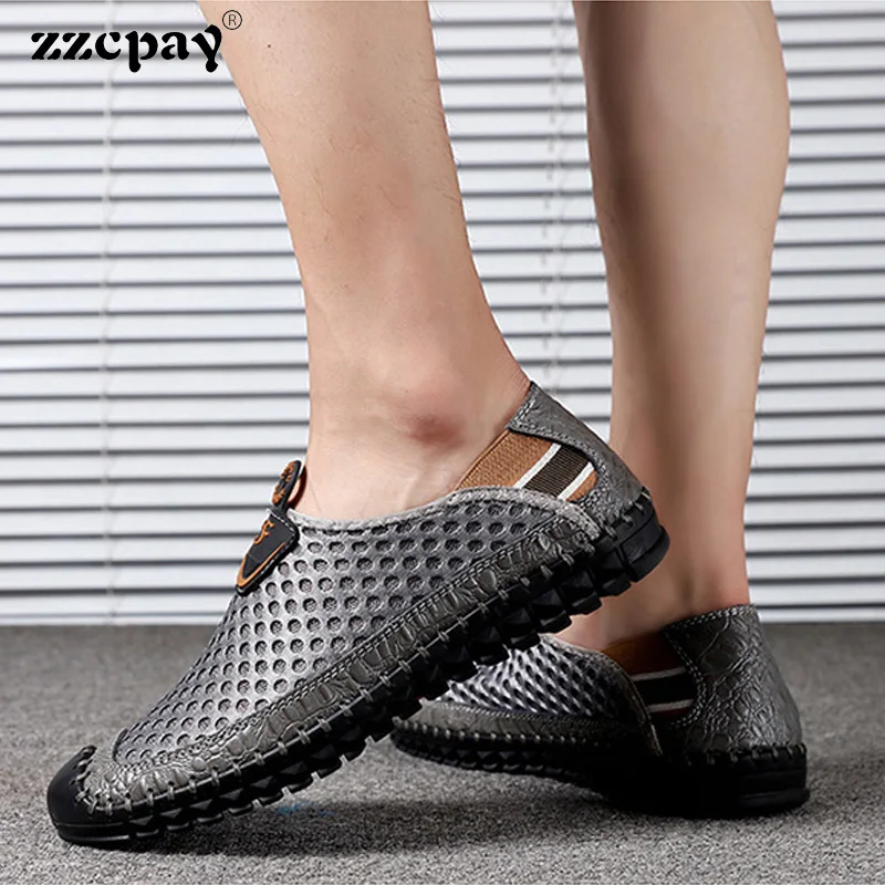Men's Autumn And Summer New Breathable Handmade Leather Mesh Outdoor Sports Running Leisure Travel Lazy Shoes 38-48 Large Size
Men's Autumn And Summer New Breathable Handmade Leather Mesh Outdoor Sports Running Leisure Travel Lazy Shoes 38-48 Large Size