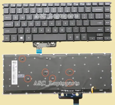 New US QWERTY Keyboard for Samsung 940X5N 940X5M NP940X5N NP940X5M with BACKLIT, Black, no Frame