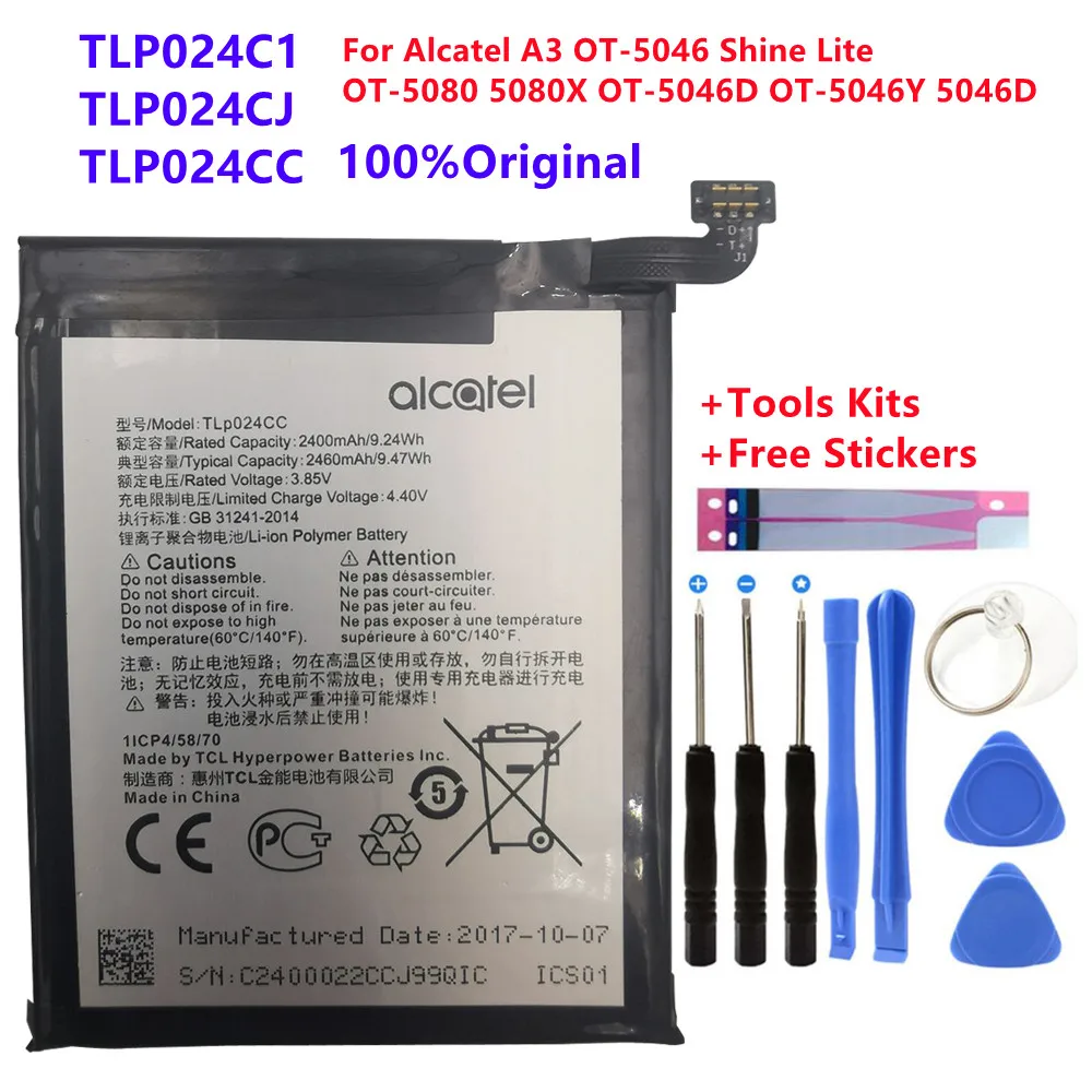 2400mAh battery For Alcatel A3 OT-5046/Shine Lite OT-5080 5080X OT-5046D OT-5046Y 5046D 5046Y TLP024C1/TLP024CJ/TLP024CC battery
2400mAh battery For Alcatel A3 OT-5046/Shine Lite OT-5080 5080X OT-5046D OT-5046Y 5046D 5046Y TLP024C1/TLP024CJ/TLP024CC battery