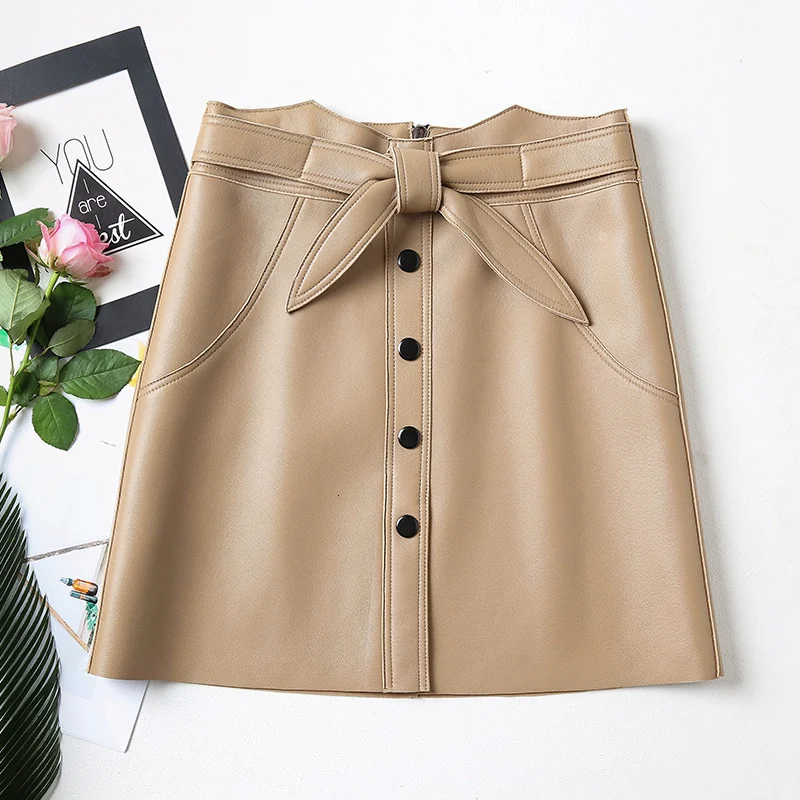 Womens Genuine Leather Skirt Women Natural Real Sheepskin Office Ladies High Waist Elegant Mini Short A-Line Skirts Work Wear 
Womens Genuine Leather Skirt Women Natural Real Sheepskin Office Ladies High Waist Elegant Mini Short A-Line Skirts Work Wear