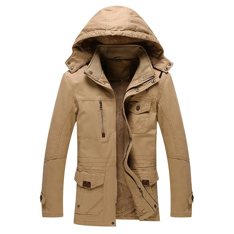 Winter Jacket Men Thick Warm Wool Liner Hooded Collar Mid-long Men Outerwear Plus Size Casual Cotton Windbreaker Winter Coat Men
Winter Jacket Men Thick Warm Wool Liner Hooded Collar Mid-long Men Outerwear Plus Size Casual Cotton Windbreaker Winter Coat Men