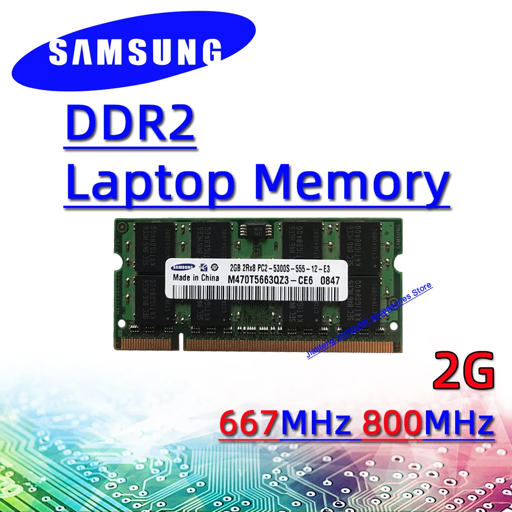 Samsung ddr2 2GB 667MHz 800MHz RAM Sodimm Laptop Memory pc2- 5300S 6400S 1GB 4GB
Samsung ddr2 2GB 667MHz 800MHz RAM Sodimm Laptop Memory pc2- 5300S 6400S 1GB 4GB