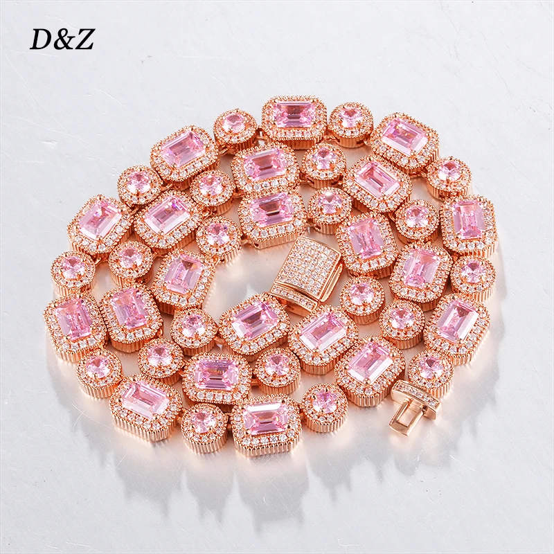 D&Z New 9mm Width Iced Out CZ Stones Tennis Chain & Necklace Box Buckle 3 Colors Luxury Jewelry Necklace For Birthday Gift
D&Z New 9mm Width Iced Out CZ Stones Tennis Chain & Necklace Box Buckle 3 Colors Luxury Jewelry Necklace For Birthday Gift