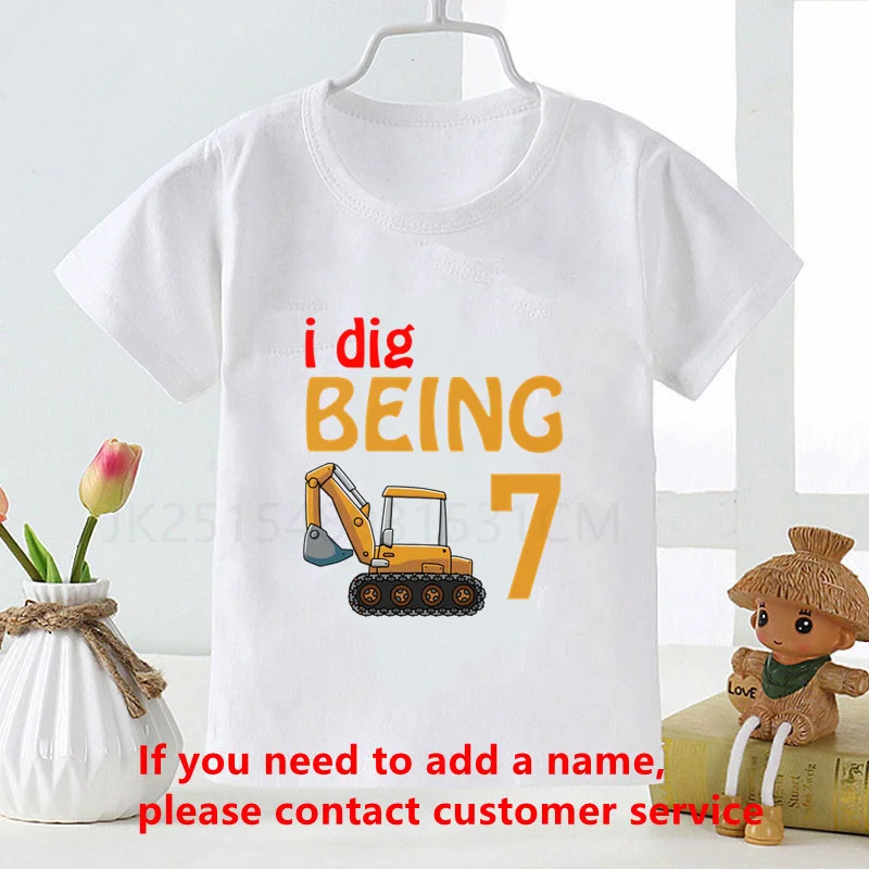 New Cartoon Excavator Funny Printed Boy T Shirt Birthday T Shirt 1-9 Short Sleeve Girls Tops Unisex Girl Shirts
New Cartoon Excavator Funny Printed Boy T Shirt Birthday T Shirt 1-9 Short Sleeve Girls Tops Unisex Girl Shirts