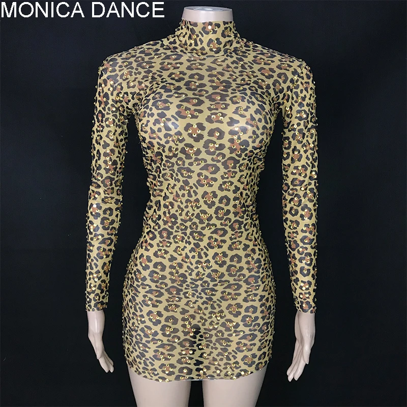 Women Sexy Sparkly Gold Rhinestones Leopard Mini Dress Birthday Wedding Celebrate Stretch Costome Singer Performance Dance Dress
Women Sexy Sparkly Gold Rhinestones Leopard Mini Dress Birthday Wedding Celebrate Stretch Costome Singer Performance Dance Dress