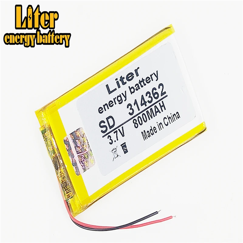 3,7 V,800mAH,314362 полимерный литий-ионный/литий-ионный аккумулятор для GPS,mp3,mp4,mp5,dvd,bluetooth, модель игрушки li po аккумуляторная батарея
3,7 V,800mAH,314362 полимерный литий-ионный/литий-ионный аккумулятор для GPS,mp3,mp4,mp5,dvd,bluetooth, модель игрушки li po аккумуляторная батарея