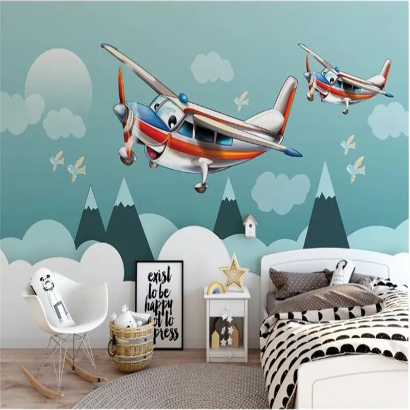 Milofi custom 3D printing mural wallpaper Nordic minimalist hand-painted cartoon airplane children's room background wall
Milofi custom 3D printing mural wallpaper Nordic minimalist hand-painted cartoon airplane children's room background wall