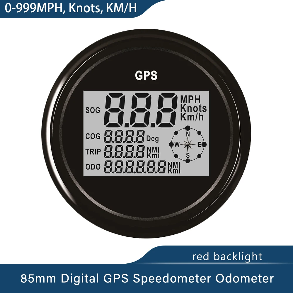 Waterproof 3 3/8" 85mm Digital GPS Speedometer Odometer with Red Backlight for Boat Motorcycle Racing Car Golf Cart 12V 24V
Waterproof 3 3/8" 85mm Digital GPS Speedometer Odometer with Red Backlight for Boat Motorcycle Racing Car Golf Cart 12V 24V
