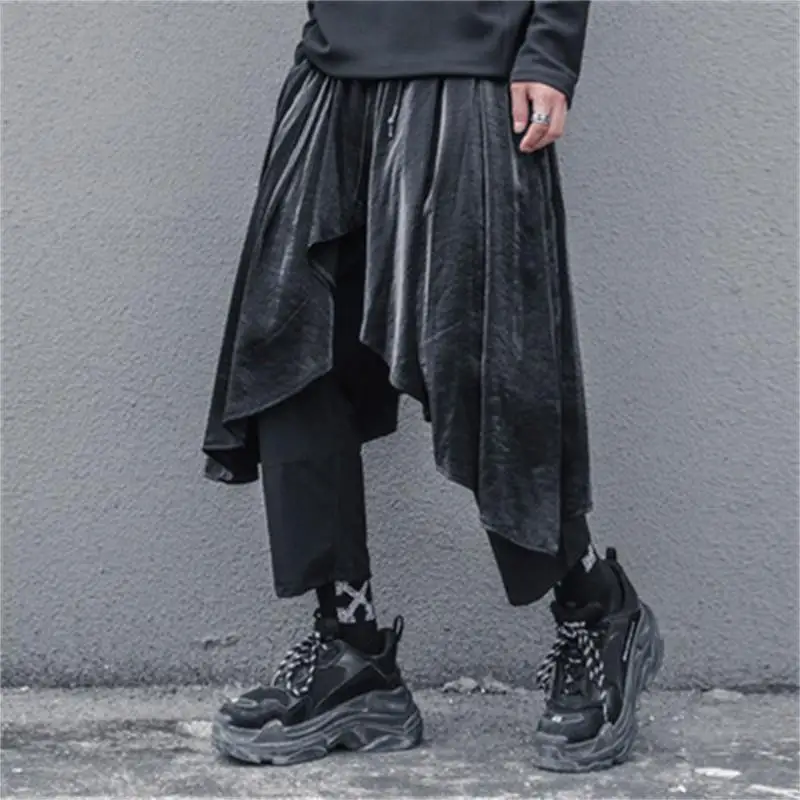 Black Personalized Casual Pants Men's Fashion Large Size Spring And Summer New Fashion Splicing Fake Two-Piece Skirt Pants
Black Personalized Casual Pants Men's Fashion Large Size Spring And Summer New Fashion Splicing Fake Two-Piece Skirt Pants