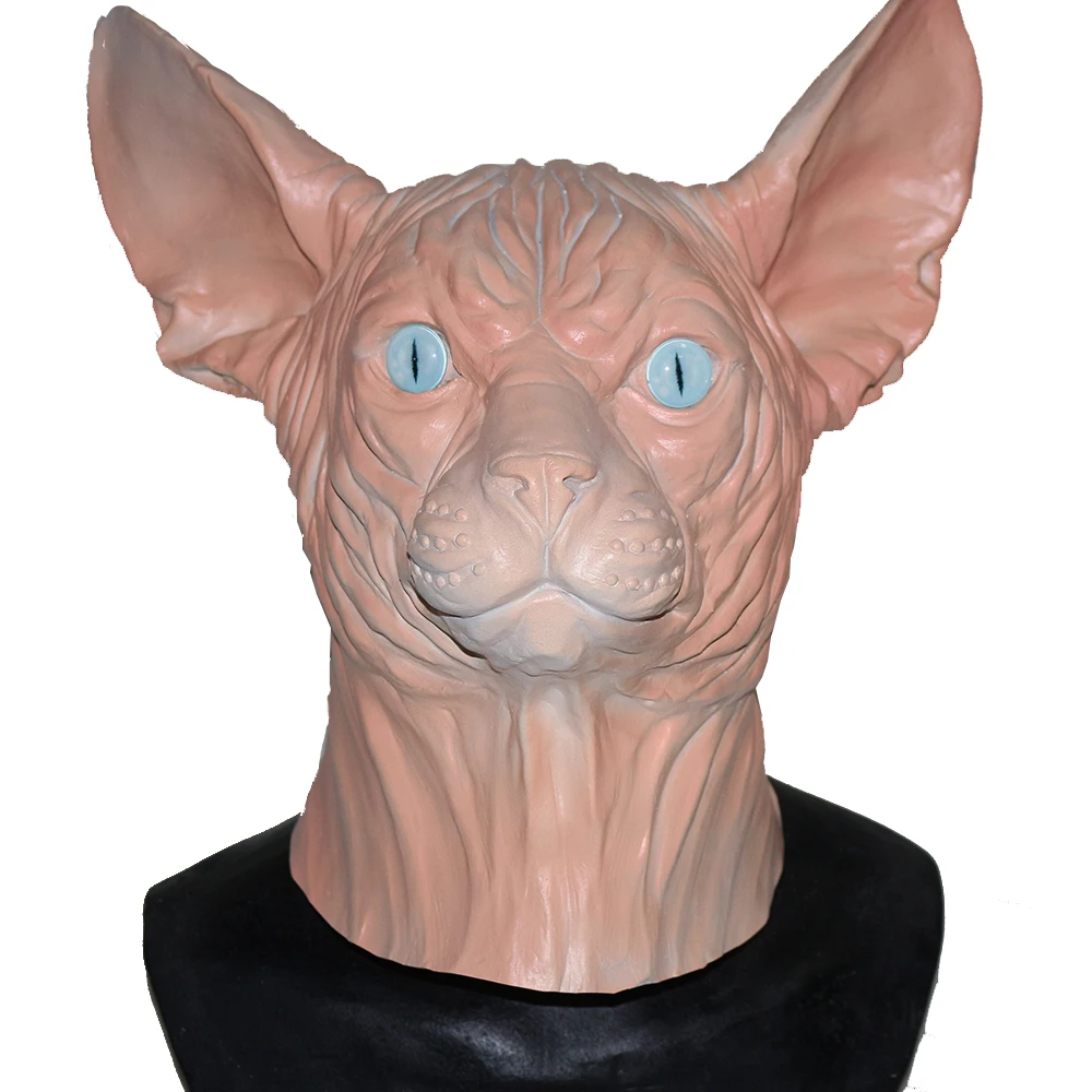 Sphynx Hairless Cat Mask Adult Animal Full Head Mask Halloween Costume Party Latex Carnival Mask
Sphynx Hairless Cat Mask Adult Animal Full Head Mask Halloween Costume Party Latex Carnival Mask