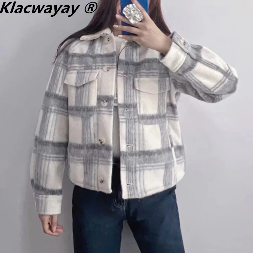 Klacwaya Women Winter Jackets For Women 2021 Single Breasted Plaid Fleece Jacket Woman Clothes Pockets Casual Female Coat
Klacwaya Women Winter Jackets For Women 2021 Single Breasted Plaid Fleece Jacket Woman Clothes Pockets Casual Female Coat