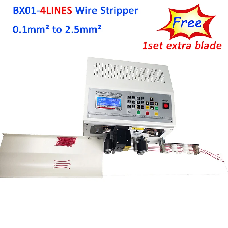 HOT Sale BX01-4Line Computer Wire Stripping Machine Fully Automatic Wire Cutting and Stripping and Peeling
HOT Sale BX01-4Line Computer Wire Stripping Machine Fully Automatic Wire Cutting and Stripping and Peeling
