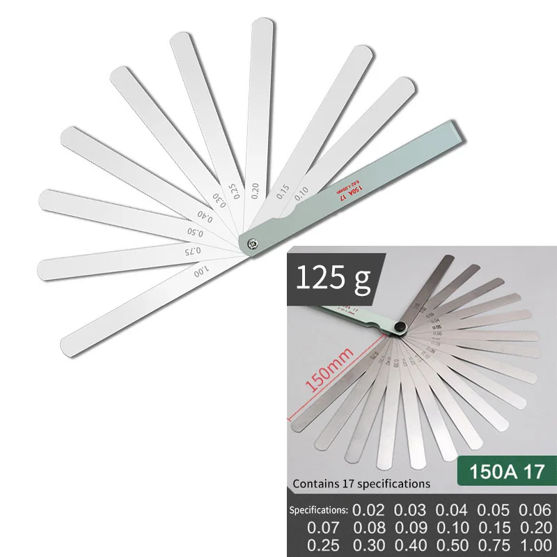 0.02-1mm 1100mm 17 Blade Thickness Automotive Maintenance Tools for Inspection Clearance Microplate Gap Gauge Measure Tool
0.02-1mm 1100mm 17 Blade Thickness Automotive Maintenance Tools for Inspection Clearance Microplate Gap Gauge Measure Tool