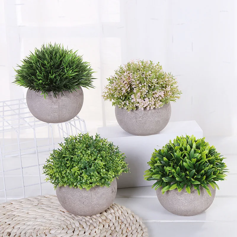 Artificial Plastic Mini Plants Unique Fake Fresh Green Grass Flower in Gray Pot for Home Décor
Artificial Plastic Mini Plants Unique Fake Fresh Green Grass Flower in Gray Pot for Home Décor
