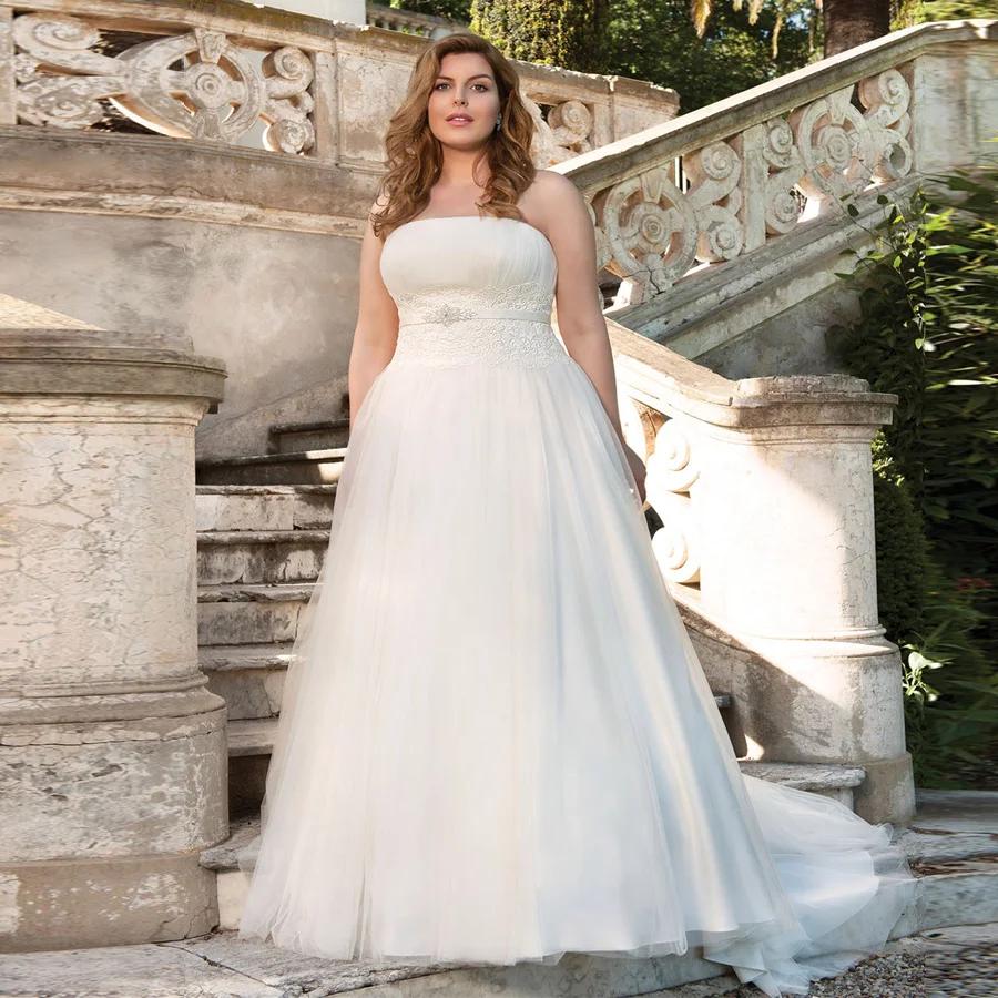 Stunning Strapless Sleeveless Corset Wedding Dress Plus Size Lace Applique A Line Tulle Bride Dresses Vestido De Novia 2020
Stunning Strapless Sleeveless Corset Wedding Dress Plus Size Lace Applique A Line Tulle Bride Dresses Vestido De Novia 2020